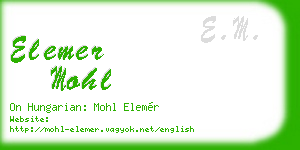 elemer mohl business card